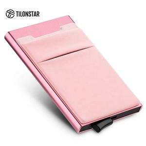 TILONSTAR TVC106, funda de aluminio delgada con logotipo personalizado, billetera emergente con bloqueo RFID, tarjetero de negocios para hombres - Product Image 2