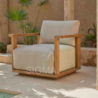 Ensemble de canapés d'extérieur en teck au design moderne avec table basse Offre Spéciale meubles de jardin en rotin pour cour et hôtels