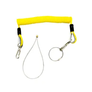 Hot Sale High Quality Beautiful Design PVC Spring Elastic Nylon Lanyard Coil Safety Tool Lanyards With Loops