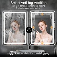 Miroir de salle de bain intelligent LED étanche, miroir de maquillage moderne anti-buée, luminosité réglable, éclairage tactile, éclairage intégré, hôtel