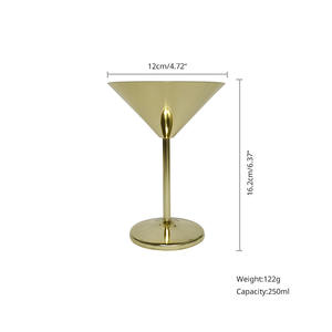 KLP moderno in acciaio inossidabile Martini per Champagne rosso calice piattino per festa progettato da Margaret Cross-border Daifa - Product Image 6