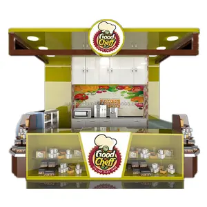 Nice design retail food booth beverage cabinet retail cabinet modern food concession stall for sale