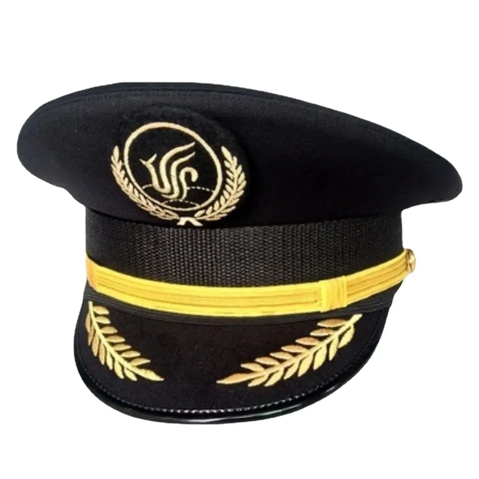 Prêt à expédier 4 modèles d'uniformes d'affaires casquette à visière chapeau de capitaine de compagnie aérienne pour hommes chapeaux de pilote d'aviateur