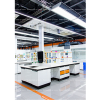 Meubles de laboratoire modernes en acier inoxydable TMOON, personnalisables, résistants à la corrosion, plan de travail en phénolique, atelier commercial
