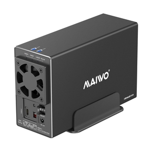 Boîtier en aluminium MAIWO K35272C à 2 baies <span class=keywords><strong>RAID</strong></span> pour disques durs/SSD SATA 3,5 pouces avec ventilateur, interface USB-C vers SATA jusqu'à 10 Gbit/s - Product Image 1