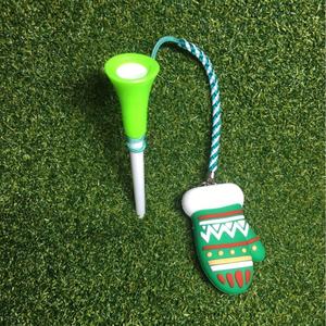 Support de balle de golf de Noël en plastique mignon en gros, pendentif, couvre-tee, emballage personnalisé écologique, 83mm, dessin animé HYT-31 - Product Image 3