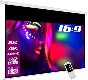 Pantalla de Proyección Eléctrica Motorizada de 60" con Control Remoto Desplegable 4:3 4K HD Retráctil para Cine en Casa - Product Image 1