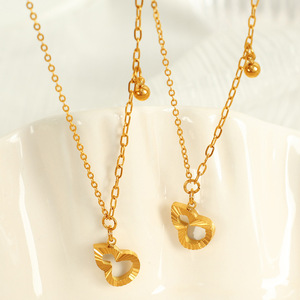 Collar Chapado en Oro con Forma de Corazón, Diseño Geométrico, Joyería de Moda para Fiestas XL171 XL172 - Product Image 1