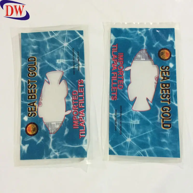 recycle 3 side seal clear window nylon laminated frozen chicken packaging plastic bag