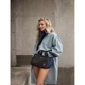 Bolso de mano de lona para mujer, bolso de hombro grande de color sólido con correa ajustable, resistente al agua, para compras - Product Image 3