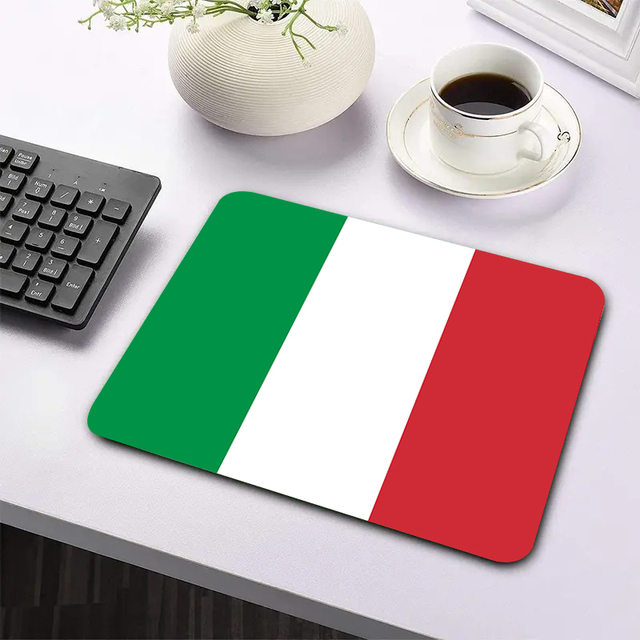 Italian Flag Mouse Pad Gaming Accessories Small PC Laptop Gamer Mousepad Anime Kawaii Keyboard Desk Mat Carpet 24x20 Mausepad