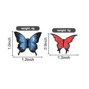 Broches <span class=keywords><strong>de</strong></span> Mariposa Metálicos al por Mayor, Creativos, Únicos y Lindos, Broches <span class=keywords><strong>de</strong></span> Mariposa Azules y Rojos, Broches con Impresión UV, Insectos <span class=keywords><strong>de</strong></span> Dibujos Animados - Product Image 6