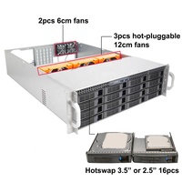 3U Rackmount Server-Gehäuse mit 16 Hot-Swap-fähigen SATA/SAS-Laufwerksschächten, MiniSAS/SATA-Anschluss