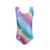 Combinaison de justaucorps de gymnastique assortie pour filles personnalisées vêtements d'entraînement de danse de ballet justaucorps de gymnastique à impression sans manches pour enfants avec short