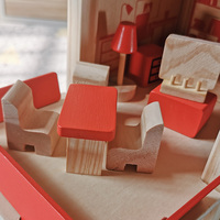 Station de jeu de rôle en bois pour enfant, jouet, reproduction rouge, salon de feu, maison de jeu