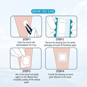 แผ่นปิดแผลใสแบบปลอดเชื้อพร้อมแผ่นซับน้ำ แผ่นปิดแผลกันน้ำแบบปลอดเชื้อสำหรับการดูแลจุดเจาะหลอดเลือดดำ - Product Image 4