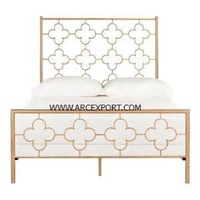 Meubles et lits en métal plaqué or, nouveau design de décoration, vente en gros de meubles standard de luxe modernes, vente en gros