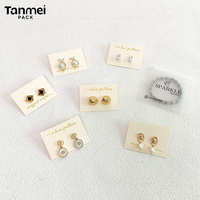 Carte d'affichage de bijoux de mode avec logo personnalisé carte de collier de boucle d'oreille trouée emballage de bijoux étiquettes et cartes