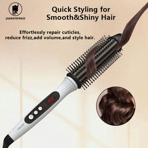 Fer à friser électrique avec chauffage PTC, 3 réglages de température, écran LCD, chauffage rapide, fonctions de sécurité, brosse à friser en plastique - Product Image 3