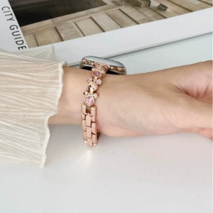 Bracelet de luxe Upro pour Apple Watch Series 10 Ultra 2 49mm 46mm, bracelet en métal incrusté de diamants avec motif d'ours mignon, compatible iWatch 9 8 7 45mm - Product Image 6