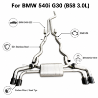 Pour BMW 540i B58 3.0T G30, échappement en acier inoxydable avec soupape de commande à distance Valvetronic, silencieux avec système CatBack et embouts