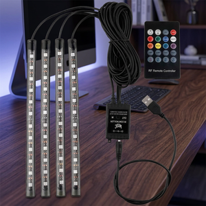 Lumières décoratives intérieures automobiles EDV-OMO, éclairage de pieds de voiture LED, 48 LED, lampe d'ambiance, 12V, universel, télécommande vocale 1 - Product Image 3