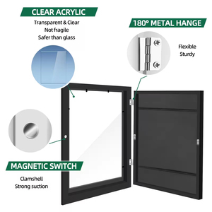 Có thể thay đổi 8.5x11 inch trẻ em dự án nghệ thuật trẻ em nghệ thuật khung phía trước mở hình ảnh hiển thị khung đen trẻ em tác phẩm nghệ thuật khung - Product Image 6