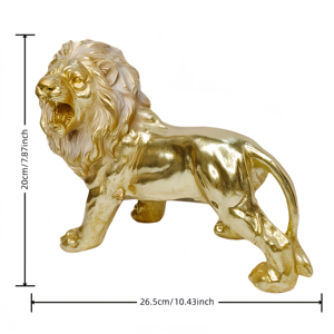 Estatua de León Dorado Rugiente en Resina, Arte Popular, Decoración Majestuosa para el Hogar, Simboliza Fuerza, Coraje y Riqueza, para Exhibición en Oficina/Sala de Estar - Product Image 6