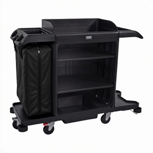 Carrello portaoggetti grande nero 2202581 con ripiano e borsa per uso ufficio - Product Image 2