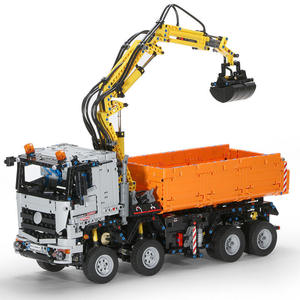 19007S Large Engineering Vehicle Pneumatic Dump Truck Electric Remote-Control ABS <b>Plastic</b> Building <b>Blocks</b> Boys 14 - Product Image 5