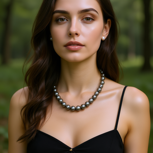 CBBA-1677 Collares de Perlas Negras Cultivadas de Tahití, Acero Inoxidable 316L, Chapado en Oro, Grado AAA, Sostenibles y Elegantes - Product Image 3