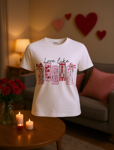 T-Shirt da Donna a Maniche Corte per San Valentino, Motivo Cuore e Fiocco, Collo Tondo, Top Casual Traspirante e Leggero, 100% Cotone - Product Image 2