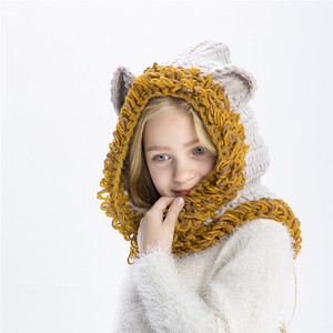 Invierno nuevo sombrero para niños lana animal oso oreja <span class=keywords><strong>ganchillo</strong></span> sombrero <span class=keywords><strong>cuello</strong></span> calentador - Product Image 4