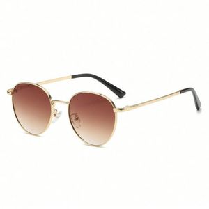 Gafas de Sol Redondas para Hombre con Marco Metálico Retro Punk 2022, Logotipo Personalizado, Protección UV400 - Product Image 6