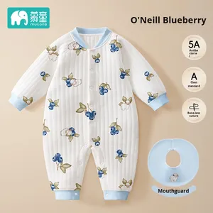 Autumn <strong>Winter</strong> Newborn <strong>Baby</strong> One-Piece Quilted Cotton Pajamas Warm Thickened Romper Cute Monk-Style Design for Crawling <strong>Clothes</strong> - Product Image 6
