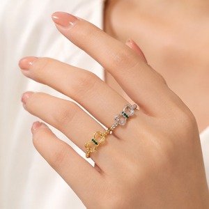 Anello Aperto a Forma di Fiocco con Dettagli Scintillanti, Design Elegante, Accessori di Moda per Donne - Product Image 2