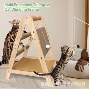 Solid Wood Cat Scratching <b>Post</b> Foldable Upright Indoor Cat Toy With <b>Scratch</b> Pad For Cats - Product Image 2