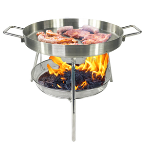 Padella Grande Tipo Wok con 3 Gambe Staccabili, Ideale per Barbecue all'Aperto, Preparazione di Pancake Grandi, Arrostimento di Bistecche. - Product Image 1