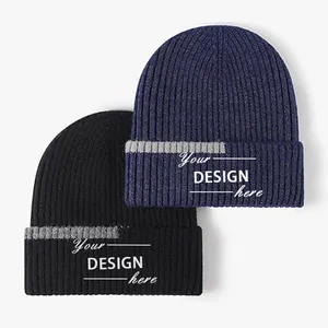 custom symbol mens beanie toque hat fleece inside quality winter hats for men