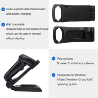 Lector de Códigos de Barras Inalámbrico YHDAA 2D CMOS, Escáner de Códigos QR Portátil con 2600mAh de Larga Duración en Espera y Base de Carga Ajustable