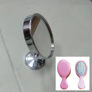 Espejo Ovalado Metálico de Doble Cara con Rotación de 360 Grados y Juego de Cepillos para el Cabello, Superventas - Product Image 5