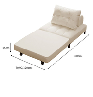 Multifunktionales Möbelstück Einzel-Schlafsofa Leder Italienisches Minimalistisches Konvertierbares Schlafsofa Klappbarer Sessel mit Schlaffunktion