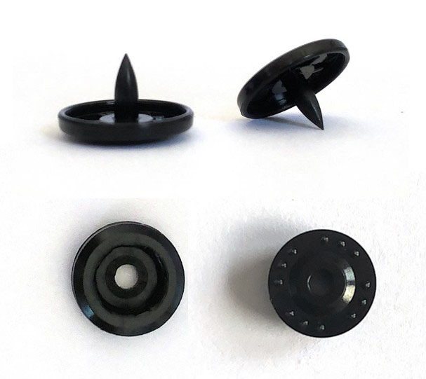 T5 Black Snaps Button Flameproof Four Parts Press Plastic Snap Button Fasteners Children Coast Plastic Button Snap Factory Sale
