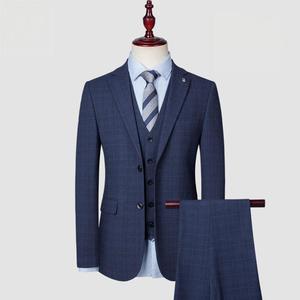 Haute qualité personnalisé Boutique couleur unie hommes <span class=keywords><strong>costume</strong></span> d'affaires trois pièces ensemble marié <span class=keywords><strong>mariage</strong></span> usine en gros - Product Image 3