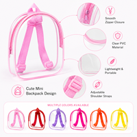 Sac à dos transparent en PVC pour enfants, mini, avec fermeture éclair supérieure arrondie, sangle réglable, style Kawaii, couleur bonbon, cadeau personnalisé, vente en gros