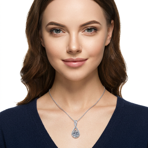 Collar Romántico con Colgante de Moissanita de 0.5ct para Mujer, Plata de Ley 925, para la Colección Pandora Twist - Product Image 5