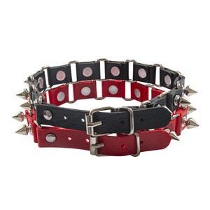 Jinlong Punk puntiagudo remachado cuello gargantilla cuello con cadena de clavícula Mujer - Product Image 3