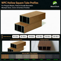 Lames décoratives verticales en WPC pour l'ombrage solaire, tubes en bois pour l'extérieur architectural moderne, idéales pour le revêtement de façade - Vente en gros