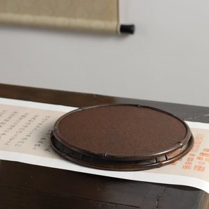 Bandeja de té redonda tejida a mano de bambú morado para almacenamiento de sets de té, mesa de preparación de té seco, accesorios para la ceremonia del té - Product Image 4