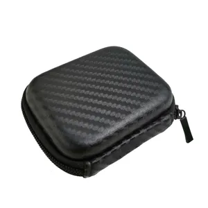 New Hard Shell Waterproof PU Carbon Fiber Travel Speaker Earphone Bag EVA Carrying Case